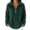 2026 Colección de otoño e invierno para mujer transfronteriza europea y americana de Amazon: sudadera de punto acanalado, felpa, cálida, con cremallera, de manga larga
