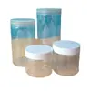 Envases transparentes de plástico de grado alimenticio con boca ancha para mascotas, latas selladas para snacks, sub-latas para té perfumado, botellas con tapa de rosca