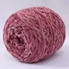 Bola de lana de terciopelo dorado, chenilla, hecha a mano, bufanda tejida, hilo grueso, material de oso violento, bolsa, zapatillas de ganchillo