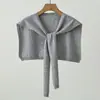 Tejido de Punto Transfronterizo Coreano y Japonés Versátil de Gama Alta Color Sólido Simple Hueco Protección para el Cuello Chal Unisex