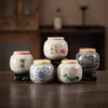 Latas de Té Cerámicas para Hogar Grandes y Pequeñas Latas Selladas Latas de Almacenamiento de Té Pu'Er Cajas de Té Portátiles Chinas para Latas de Almacenamiento de Té