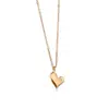 Collar de Acero Inoxidable, Colgante Sencillo Estilo Coreano, Joyería de Moda para Mujer, con Cadena Clavicular de Corazón de Diamante, Acero Inoxidable