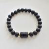 Pulsera Elástica de Cuentas Transfronterizas Europeas y Americanas Espaciador Negro Mate Doce Constelaciones Piedra Natural con Cuentas Pulsera de Pareja