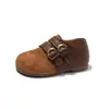 Zapatos Birkenstock para Niños 2026 Primavera/Otoño Nuevo Estilo Zapatos Pequeños de Cuero para Niñas Diseño Retro Zapatos Tipo Frijol Suela Suave Zapatos para Bebé