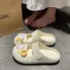 Elegantes y PopularesZuecos Mary Jane de nicho lindos y femeninos estilo Ins, Chanclas casuales de EVA para commuting de punta cerrada