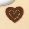 Novos Patches Fofos de Pelúcia Bordados de Coração de Pêssego para Roupas, Acessórios de Cabelo e Materiais de Scrapbooking