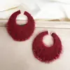 Atmósfera de Otoño e Invierno Pendientes Trenzados de Lana Coloridos Difuminados para Mujer Pendientes de Aro Coloridos Morandi Diseño de Nicho para Mujer