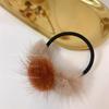 Bola de piel de visón a juego de color cuerda para el cabello linda niña felpa simple banda de goma anillo para el cabello temperamento coreano rojo en línea pinza para el cabello para cabello suelto