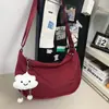 Bolso bandolera de gran capacidad de alta gama para mujer, para el verano 2026, nuevo bolso de lona de nailon rojo