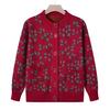 Cárdigan de terciopelo todo en uno de otoño para mamá, tejido de punto, prenda exterior, tejido de punto de terciopelo de la abuela, tops de otoño e invierno, ropa para mujeres de mediana edad y mayores