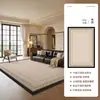 Alfombra Sala de Estar Estilo Retro Gama Alta Crema Lavable con Toallita Lujo Ligero Área Grande Cobertura Total Engrosada Alfombra de Dormitorio al Lado de la Cama