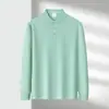 Camisa polo de manga comprida transfronteiriça para homens, tamanho europeu da Amazon, camiseta de manga comprida para primavera e outono, gola polo simples, camisa básica moderna e versátil