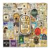 100 piezas de etiquetas de poción, pegatinas de cuenta de mano, retro, para bricolaje, para computadora, portátil, leche, taza de té, decoración, material de tarjeta adhesiva impermeable