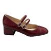 Zapatos de Mujer de Tacón Grueso Estilo Francés de Nicho, Nuevos Zapatos Mary Jane Rojos de Punta Cuadrada para Primavera y Otoño 2026, Adecuados para Combinar con Faldas