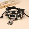 Accesorios de Moda Europeos y Americanos Modernos e Innovadores, Pulsera Versátil Hecha a Mano con Cuentas, Pulsera Decorativa con Remache de Cabeza de Calavera de Aleación