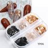 Lámina de lentejuelas para decoración de uñas, diseño transfronterizo de 6 cuadrículas japonesas de mica y mármol perlado.