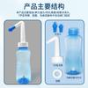 Fábrica 300ml garrafa tipo manual lavadora nasal nariz curvo único furo quatro furos válvula semiautomática crianças adulto pode atirar