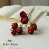 Rosa artificial de 7 rosas con borde quemado, decoración retro europea para el hogar, flor falsa para boda, rosa artificial seca con borde quemado