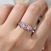 Anel Cruzado Shein Novo Branco K Formato de Coração Dois Diamantes Rosa Simples Nicho Luxo Leve Elegante