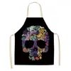 Delantal estampado de calavera de personalidad creativa de Halloween decoración de fiesta de calavera del Día de Muertos de México un lote