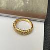 Anillo de Punto de Alambre de Espiga de Trigo de Lujo Medio Antiguo para Mujer Anillo Abierto de Alta Calidad de Plata de Ley S925