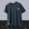 Camiseta de manga corta para hombre, marca de moda de verano, fina de seda helada, cuello redondo, corte holgado, secado rápido, top casual versátil para el verano
