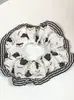 Elástico de Cabelo Scrunchie Listrado com Renda Estilo Coreano para Mulheres, Acessório de Cabelo Suave e Elegante, Elástico de Cabelo Scrunchie Estilo Coreano