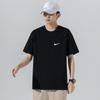 Camiseta de Verano para Hombre de Algodón Puro de Manga Corta Transfronteriza, Manga Media Estilo Hong Kong, Hombro Ligeramente Caído, Algodón Peinado, 200g, Top Oversize