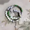 Fabricantes fornecem pulseira de cerâmica de liga novo estilo chinês feito à mão versátil estilo nacional pulseira de cerâmica de círculo duplo estilo étnico minoritário