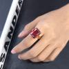 Anillo francés retro rojo blanco circón grande venta caliente transfronteriza acero inoxidable europeo y americano exagerado compromiso lujo ligero anillo femenino