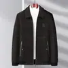 Nova jaqueta de chenille business casual para outono e inverno para homens de meia-idade e idosos, casaco de lã, estilo pai para homens