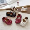 Sapatos Mary Jane para Meninas 2025 Primavera e Outono Novos Sapatos de Princesa com Solado Macio para Crianças Pequenas e Médias, Doces Sapatos de Couro para Usar com Saias