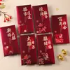 Envelopes Vermelhos Foscos para Casamento de Recém-Casados, Vinho Tinto de Alta Qualidade com Palavras Felizes, Envelopes Vermelhos Modificados para Casamento, Sacolas Especiais de Presente para Casamento