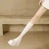 Botas Altas Chuyuji para Aumentar la Altura para Mujer, Tacón Ultra Alto, Tacón Grueso, Botas Altas Hasta la Rodilla, Botas Altas Blancas para Mujeres Bajitas, Botas de Caballero