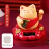 Decoração de Carro Gato da Sorte 0kg Alimentado por Energia Solar com Braços Móveis, Decoração de Loja de Alto Padrão para Atrair Riqueza, Decoração de Mesa no Atacado