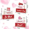 Adornos de Corazón de Madera con Letras para el Día de San Valentín Transfronterizo Decoración de Fiesta Navideña para el Hogar Adornos de Mesa Artesanía de Madera