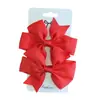 Pinzas para el pelo de lazo de 23 colores para niños, 3 pulgadas, cinta de satén acanalada, pinzas de cola de pez, estilo europeo y americano, accesorios de moda para el cabello, pinzas de pico de pato