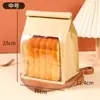 Bolsa de Empaque para Horneados Ventana Transparente Bolsa de Papel Kraft Blanco Repostería Alimentos Horneados Bolsa Sellada Bolsa de Empaque para Horneado de Pan Tostado