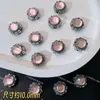Anel retangular de zircônia grande com furo passante multicolorido, nova caixa mágica de diamante, acessórios de contas para pulseira e colar DIY, liga metálica com furo reto