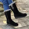 Botas de Algodão Espessas com Forro de Lã Versáteis, Tamanho Grande, Moda Casual Outono/Inverno 2026, Estilo Europeu e Americano para Comércio Transfronteiriço