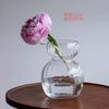 Uma geração de ornamentos de vaso de vidro transparente simples europeu para arranjo de flores da sala de estar, flores hidropônicas para casa, decoração com flores secas