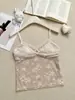 Camisola de estilo puro deseo en stock para mujer, nuevo modelo de verano 2026, ribete de encaje, diseño de corte ajustado, color albaricoque, dulce y picante