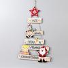 Novas Decorações de Natal Mini Árvore de Natal Pequena de Madeira para Mesa Enfeites de Árvore de Natal de Madeira Enfeites de Placa com Alfabeto Inglês de Madeira