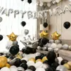 Decoraciones de Feliz Cumpleaños Set de Globos Pared de Fondo Fiesta Niño Niña Corona de Cumpleaños Globos de Papel de Aluminio