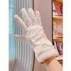 Guantes de Mujer Xiangmi Invierno Forrados de Polar Cálidos Para Montar Lazo Táctiles Exteriores Cortavientos Forrados de Polar Frío Estilo Coreano