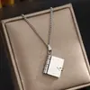 Collar de Libro de Acero Inoxidable Estilo Influencer Europeo y Americano Transfronterizo para Mujer, Accesorio Abrible de Moda Que No Se Desvanece