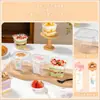 Caja cuadrada desechable transparente para mousse de pastel, paquete para postres, horneado, tiramisú, lasaña, grado alimenticio