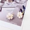 Pendientes de Moda Estilo Coreano al por Mayor, Elegantes Accesorios para Orejas de Pétalos de Flor de Vidrio, Moda de Lujo Ligero Europeo y Americano, Pendientes y Clips para Orejas Estilo Francés 2026