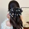 Pinza para coleta de lazo de cinta de lunares estilo coreano para mujer, nuevo accesorio para el cabello de pinza de garra de alta gama de moda con colores contrastantes