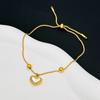 100 Pulseira Europeia e Americana Cor Ouro 18k Aço Titânio Livre de Cor Feminina Simples Combina com Tudo Elegante Ins Moda Personalizada Joia de Mão